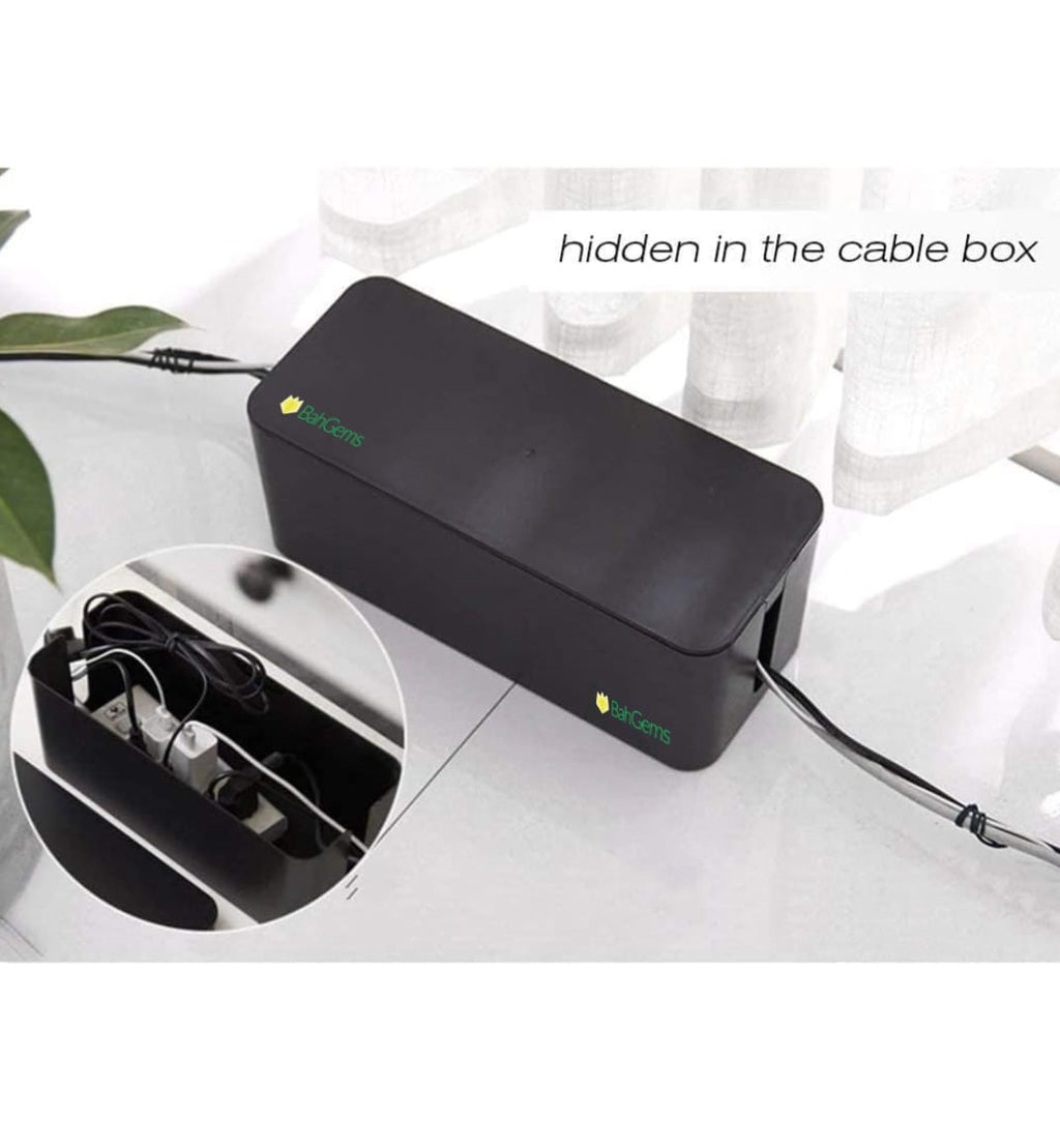 Cable Management Box Set (Large + Medium) – Premium Cable Organizer & Wire Organizer for Home – Office, Desk – Child & Pet Safe – Hide Power Strips & Reduce Clutter – Durable Safety Cable Box