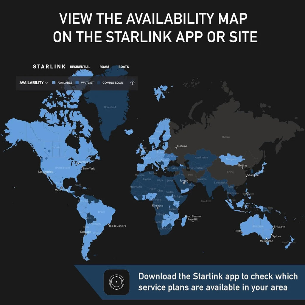 Starlink Standard 4X Internet Satellite Kit, Authorized Stock of High-Speed Broadband Kit for Travel, Remote Work & Outdoor
