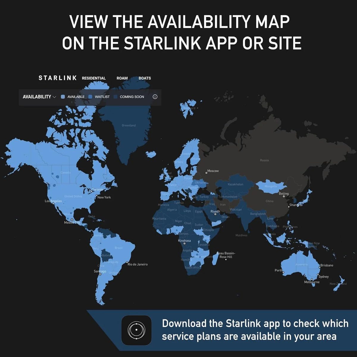Starlink Standard 4X Internet Satellite Kit, Authorized Stock of High-Speed Broadband Kit for Travel, Remote Work & Outdoor