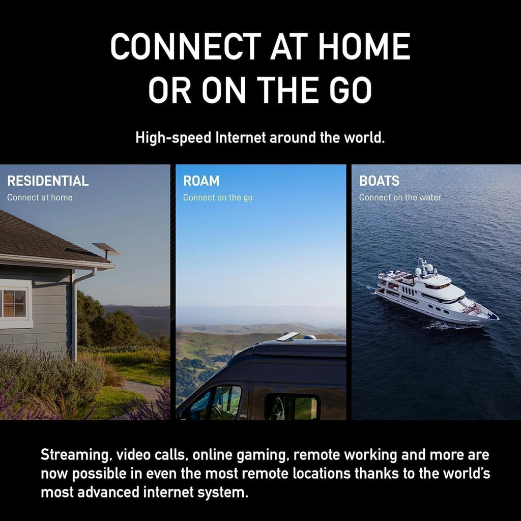 Starlink Standard 4X Internet Satellite Kit, Authorized Stock of High-Speed Broadband Kit for Travel, Remote Work & Outdoor