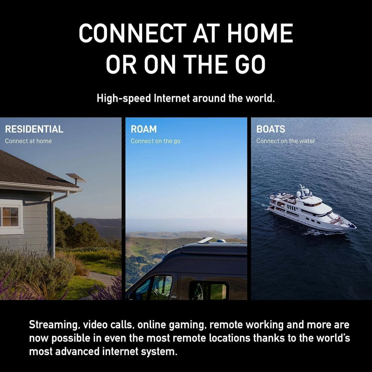 Starlink Standard 4X Internet Satellite Kit, Authorized Stock of High-Speed Broadband Kit for Travel, Remote Work & Outdoor
