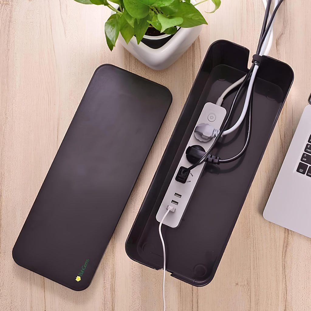 Cable Management Box Set (Large + Medium) – Premium Cable Organizer & Wire Organizer for Home – Office, Desk – Child & Pet Safe – Hide Power Strips & Reduce Clutter – Durable Safety Cable Box