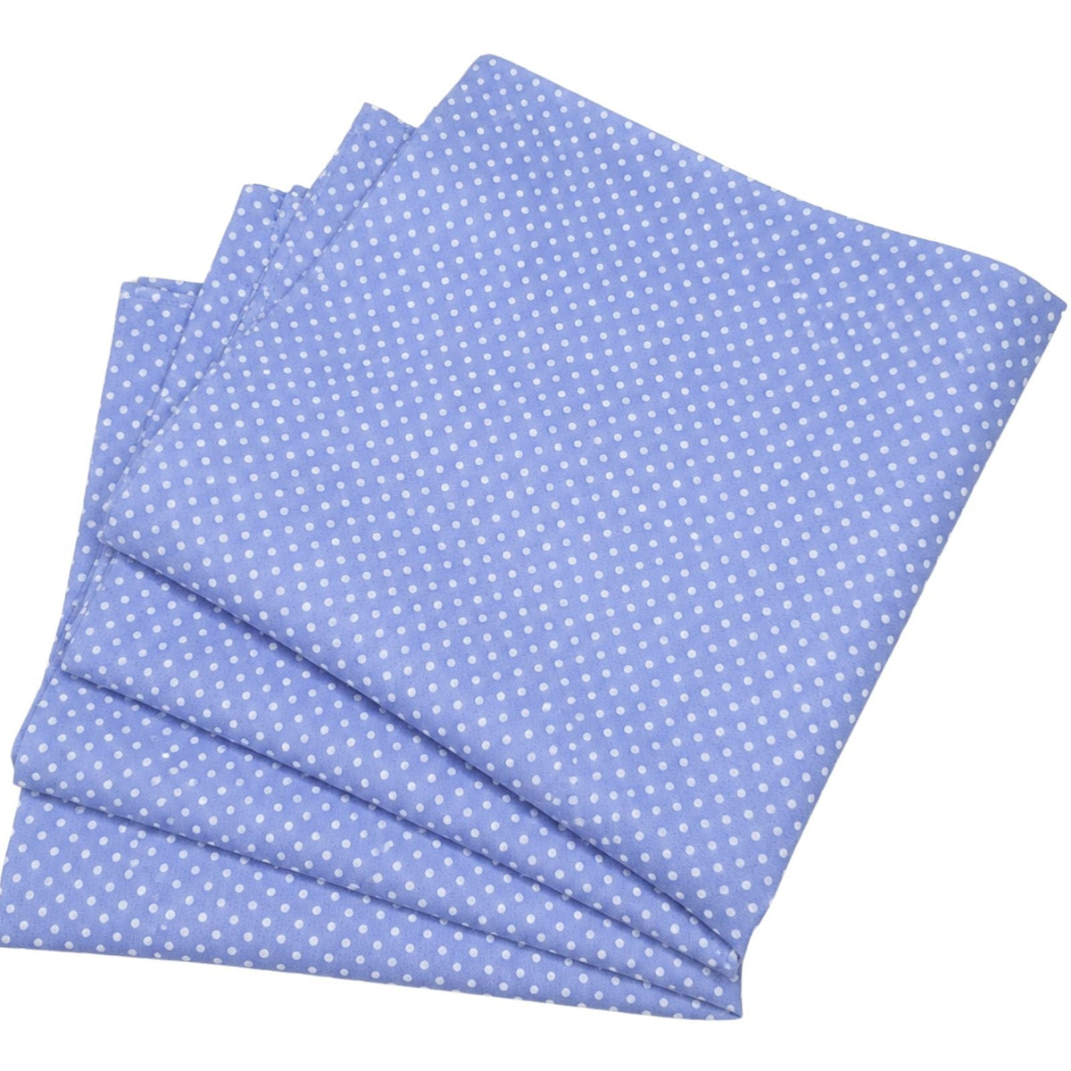 Charlo's Set of 4 Blue Polka Dot 100% Cotton Cloth Napkins 15" by 15" Washable Reusable