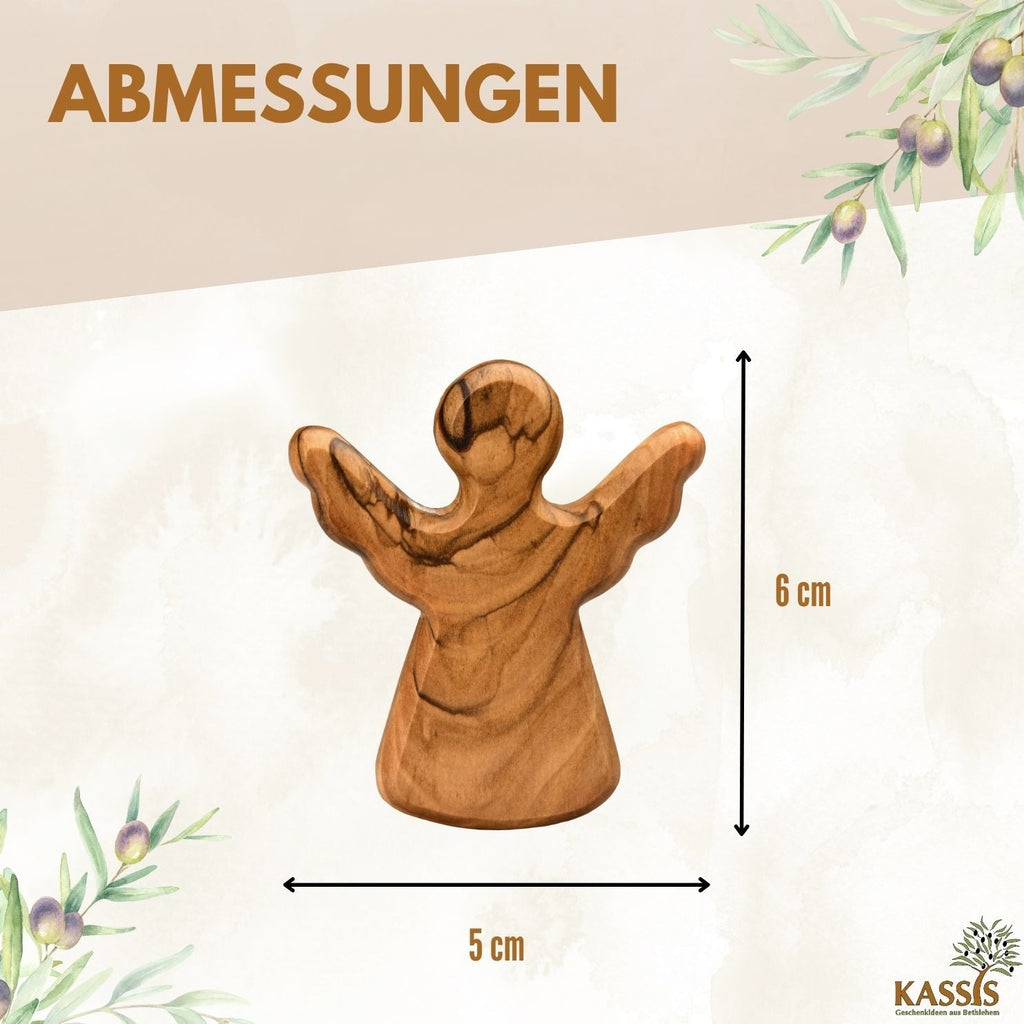 Second choice: Guardian angel as a tactile object made of olive wood – with minor flaws