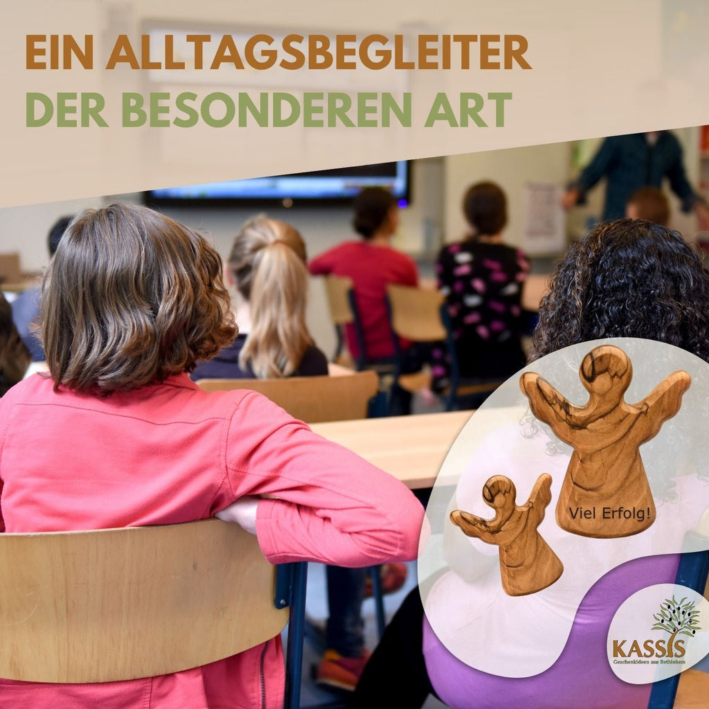 Second choice: Guardian angel as a tactile object made of olive wood – with minor flaws