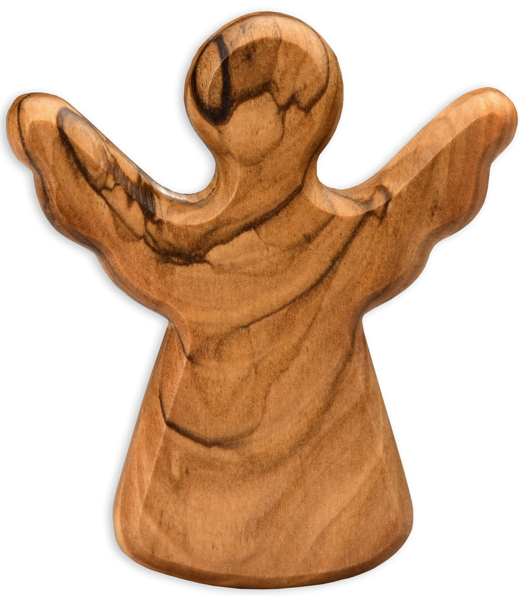 Second choice: Guardian angel as a tactile object made of olive wood – with minor flaws